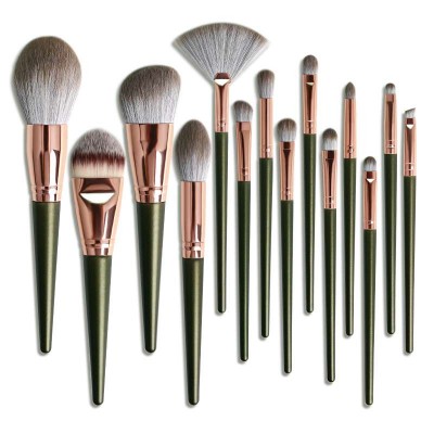 Professional makeup brush set cosmetic private label wood handle make up brush 14PCS make-up brush set